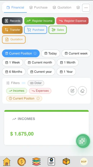 ProcessFlex financial dashboard on mobile